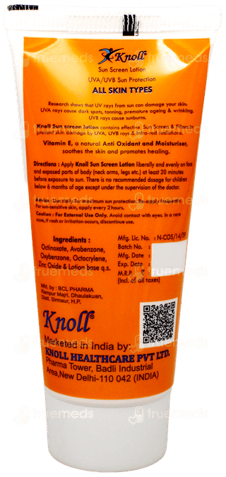 Knoll Spf 50 Sun Screen Lotion 60Ml